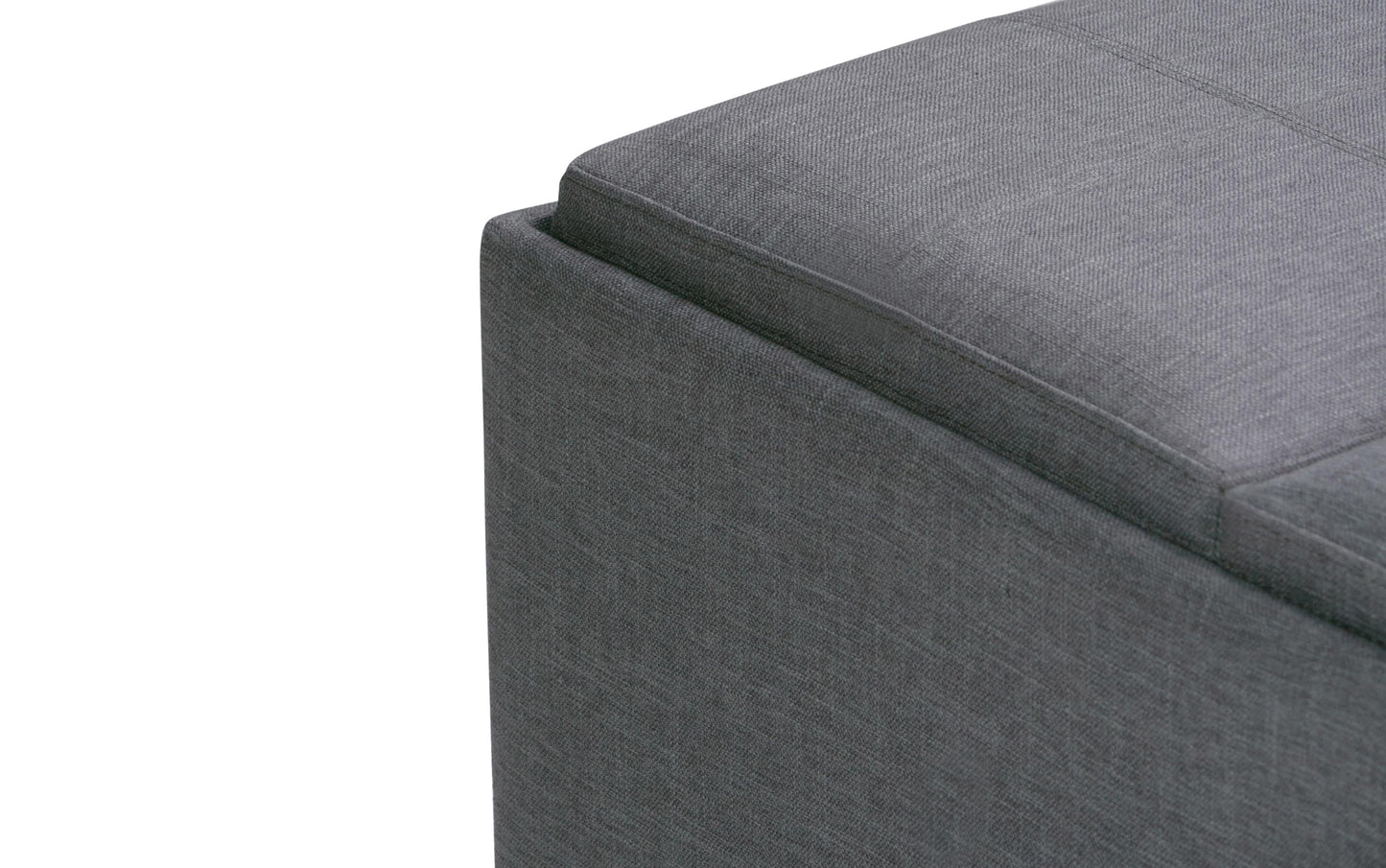 Slate Grey Linen Style Fabric | Avalon Table Ottoman in Linen