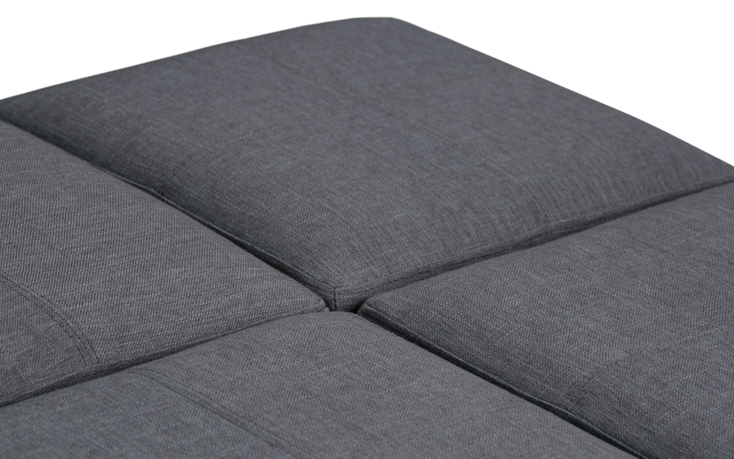 Slate Grey Linen Style Fabric | Avalon Table Ottoman in Linen