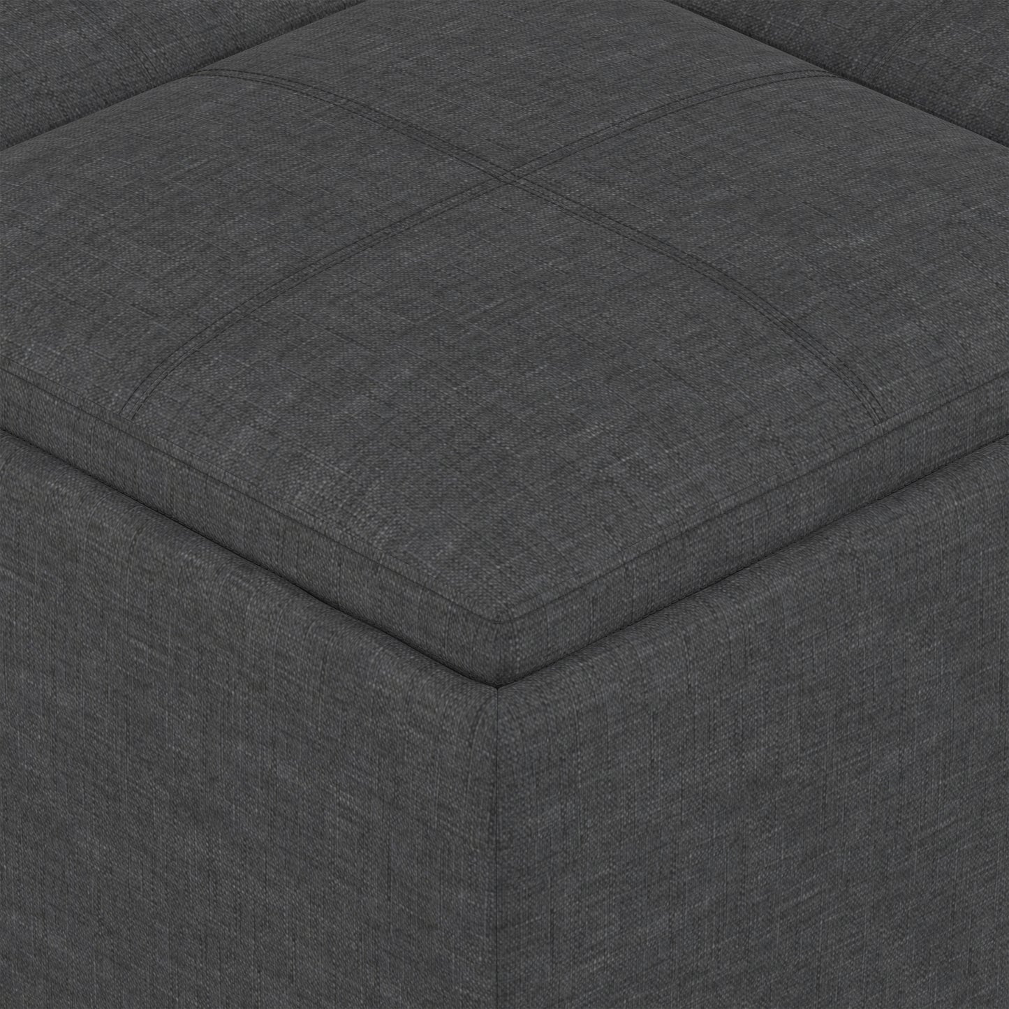 Slate Grey Linen Style Fabric | Avalon Table Ottoman in Linen