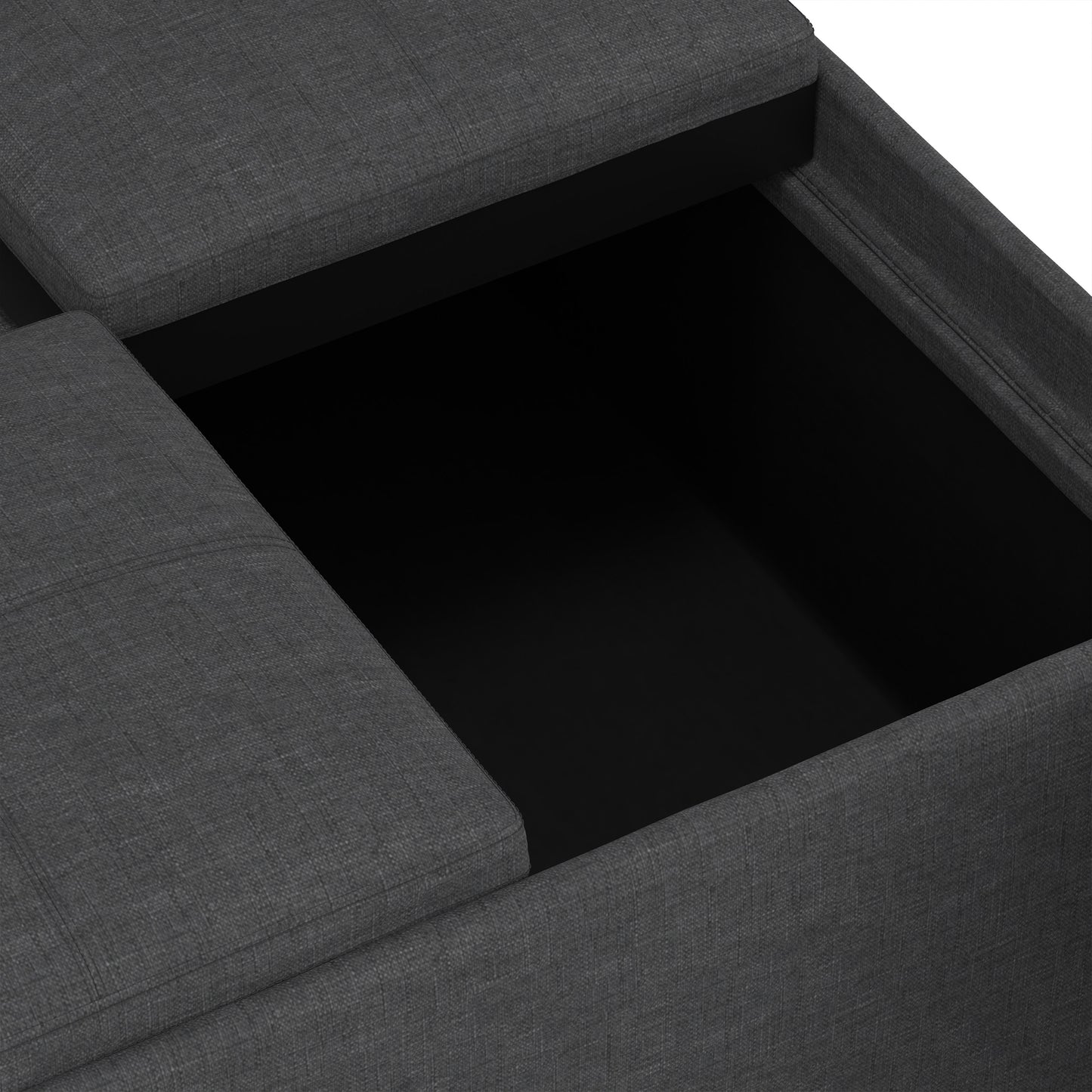 Slate Grey Linen Style Fabric | Avalon Table Ottoman in Linen