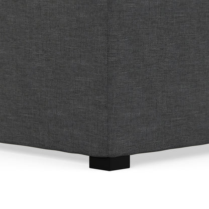 Slate Grey Linen Style Fabric | Avalon Table Ottoman in Linen
