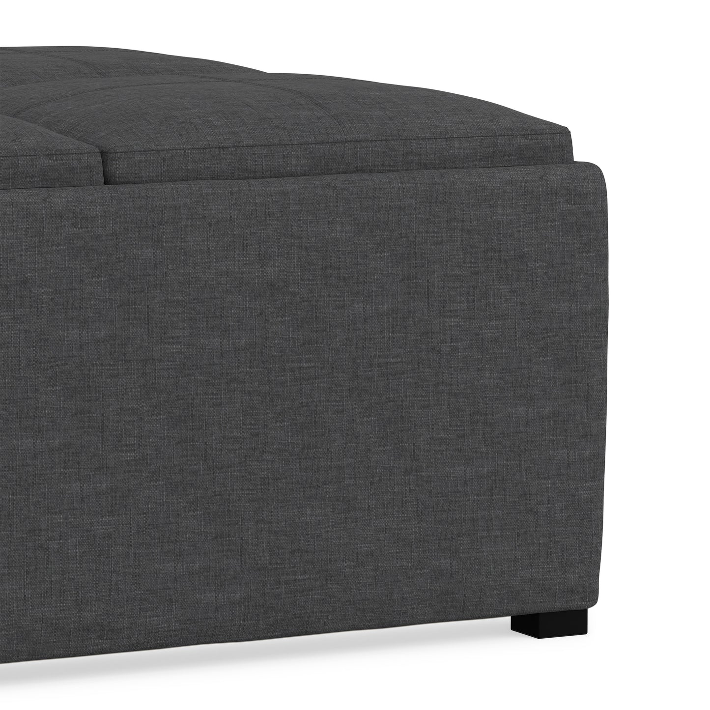 Slate Grey Linen Style Fabric | Avalon Table Ottoman in Linen