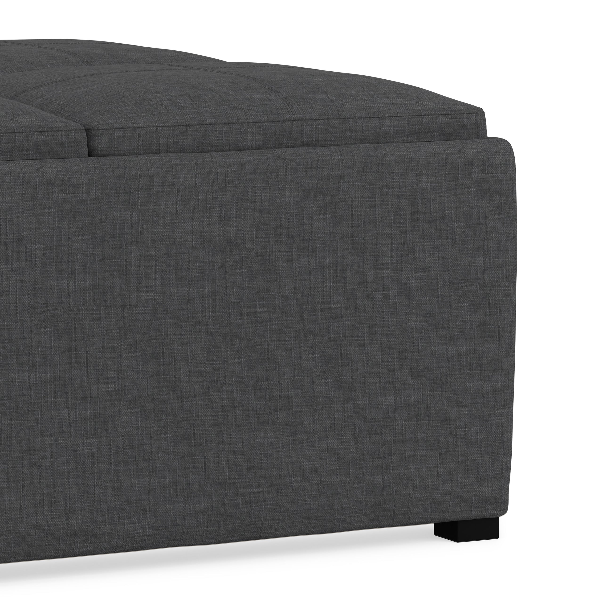 Slate Grey Linen Style Fabric | Avalon Table Ottoman in Linen