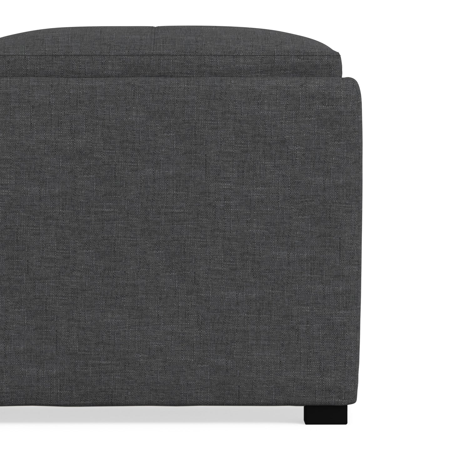 Slate Grey Linen Style Fabric | Avalon Table Ottoman in Linen