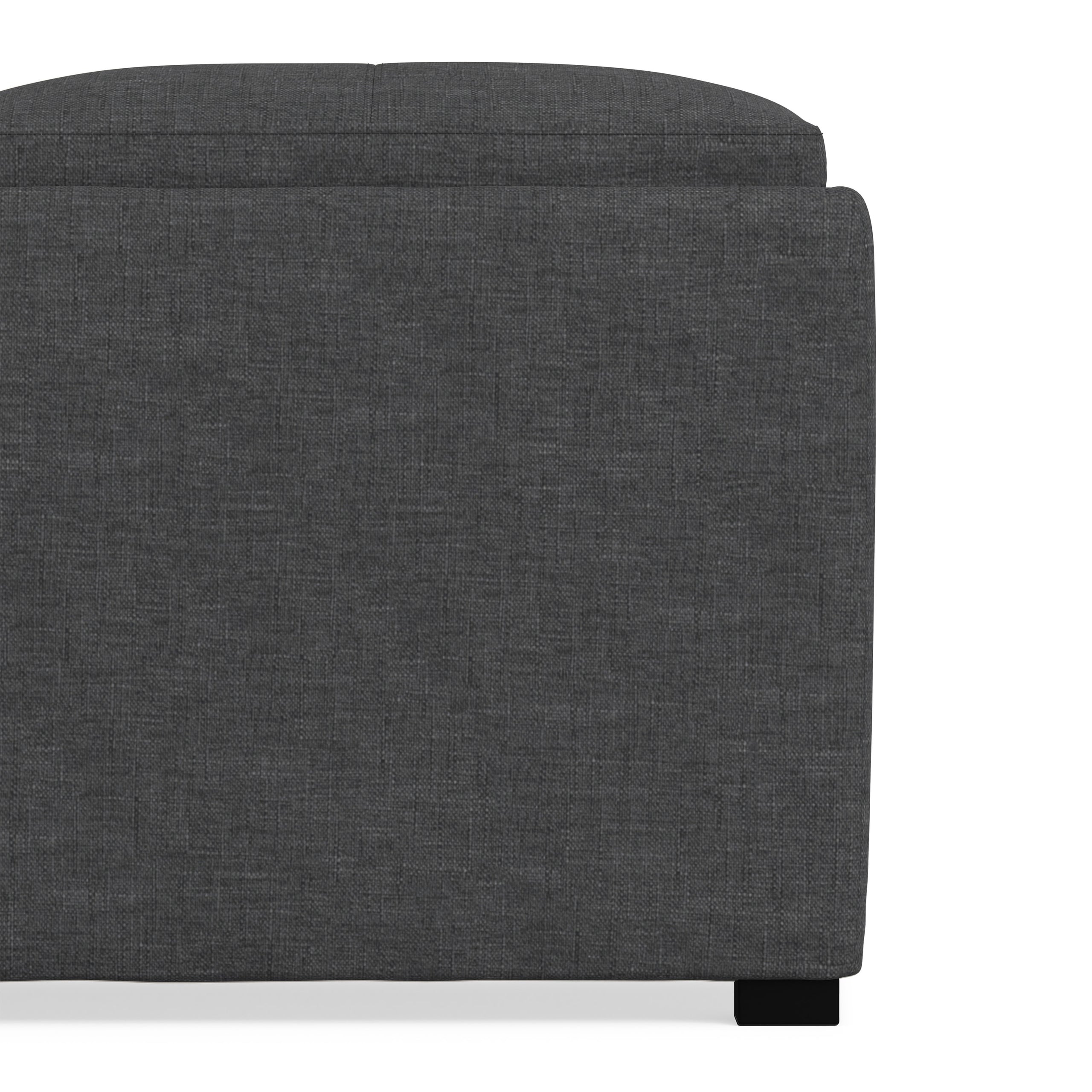 Slate Grey Linen Style Fabric | Avalon Table Ottoman in Linen