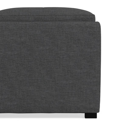 Slate Grey Linen Style Fabric | Avalon Table Ottoman in Linen