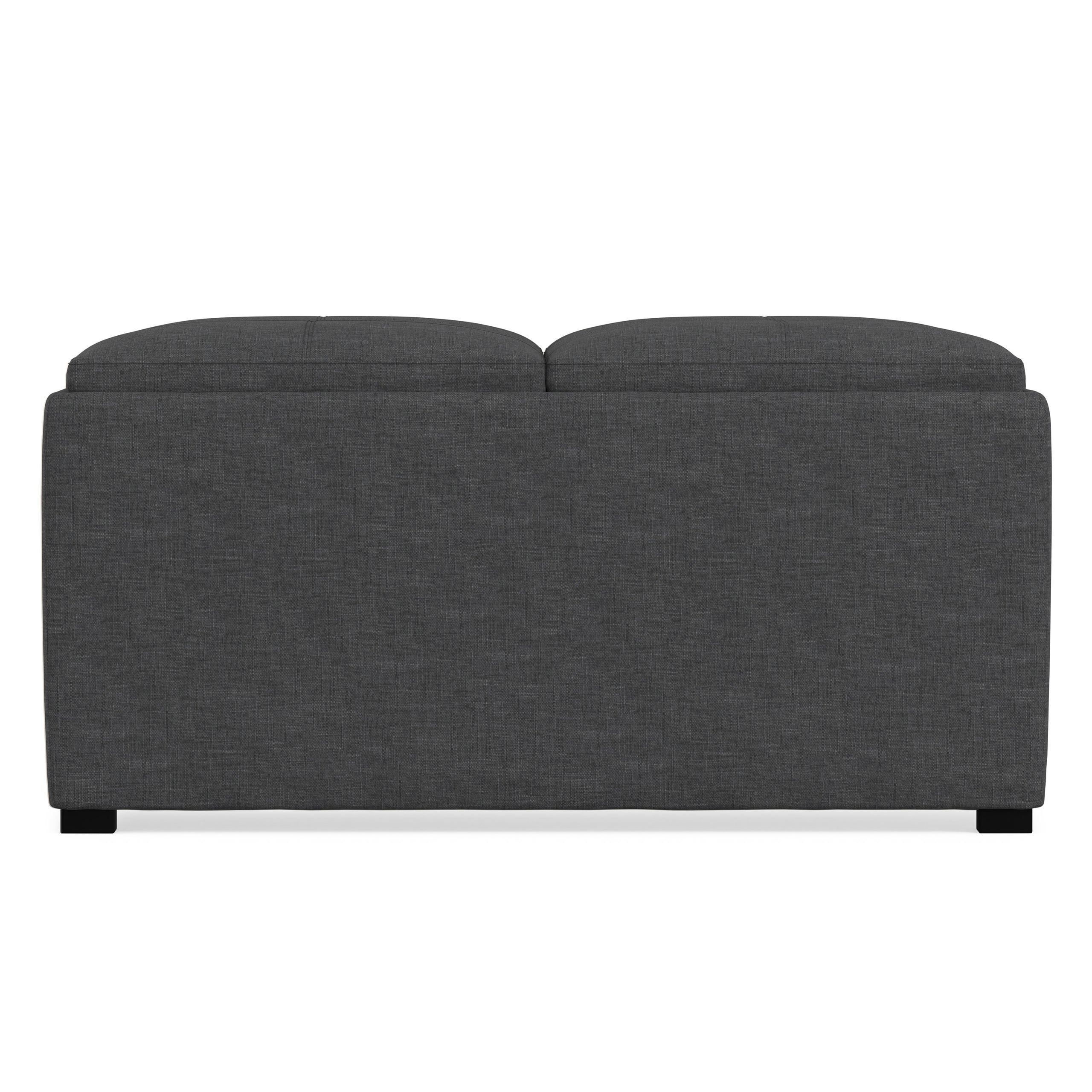 Slate Grey Linen Style Fabric | Avalon Table Ottoman in Linen