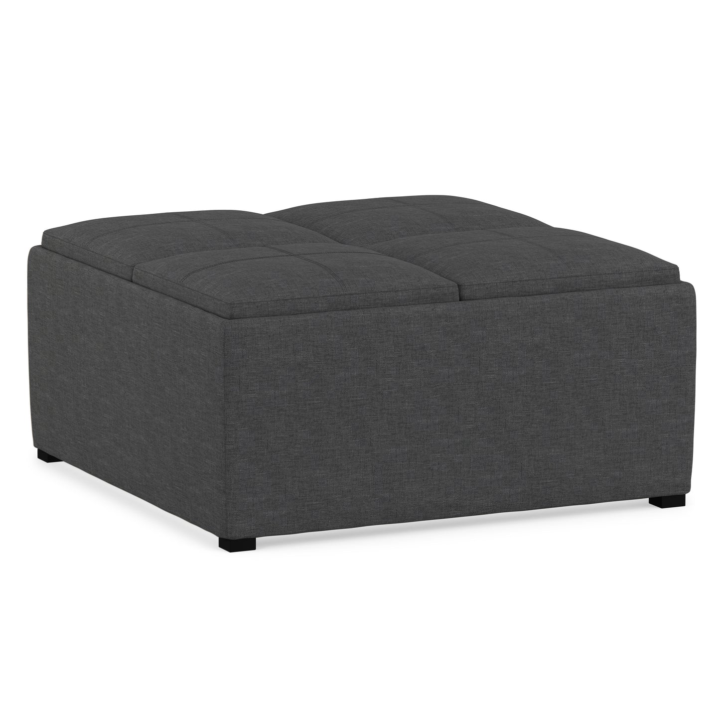Slate Grey Linen Style Fabric | Avalon Table Ottoman in Linen
