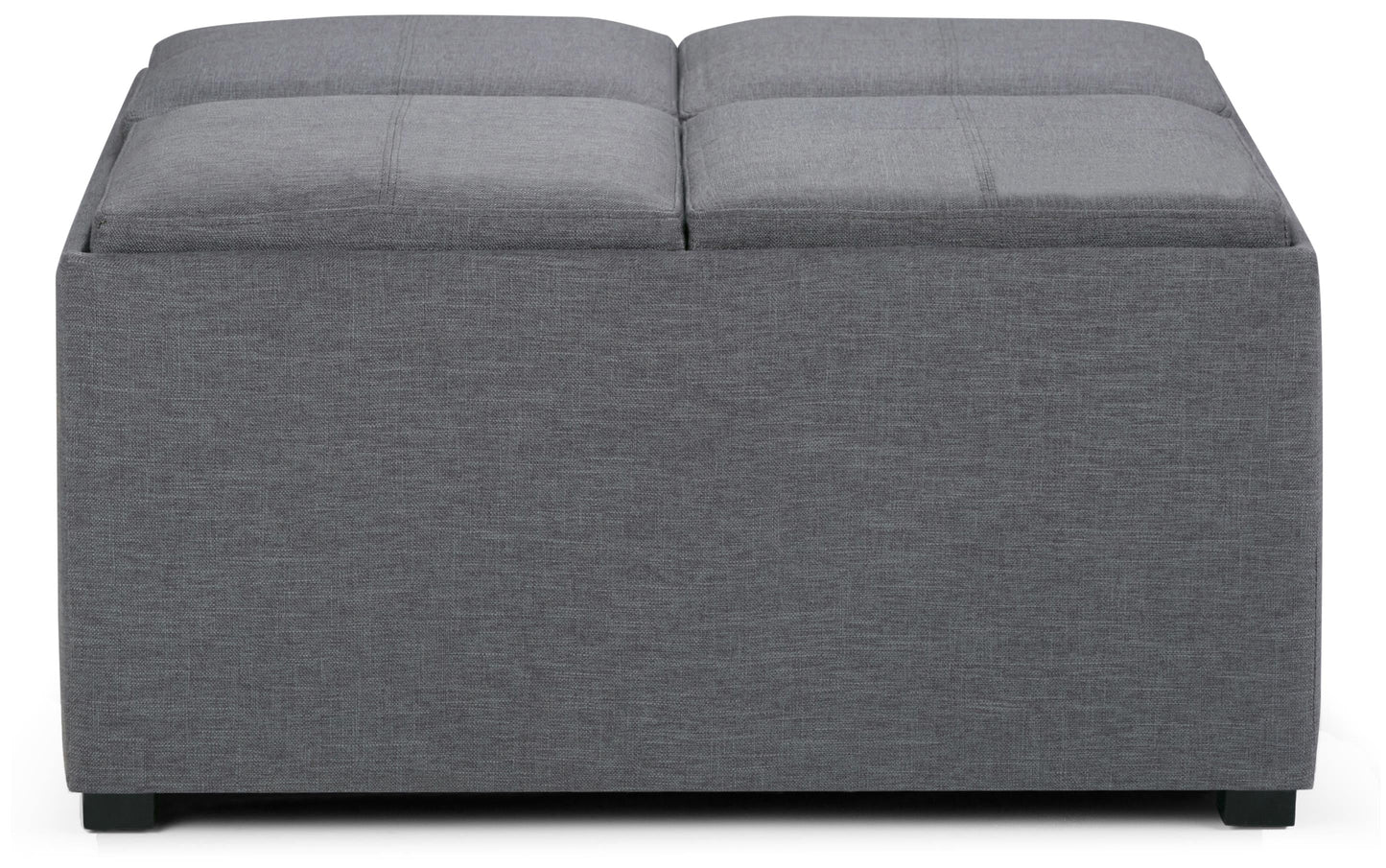 Slate Grey Linen Style Fabric | Avalon Table Ottoman in Linen