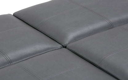 Stone Grey Vegan Leather | Avalon Table Ottoman in Vegan Leather