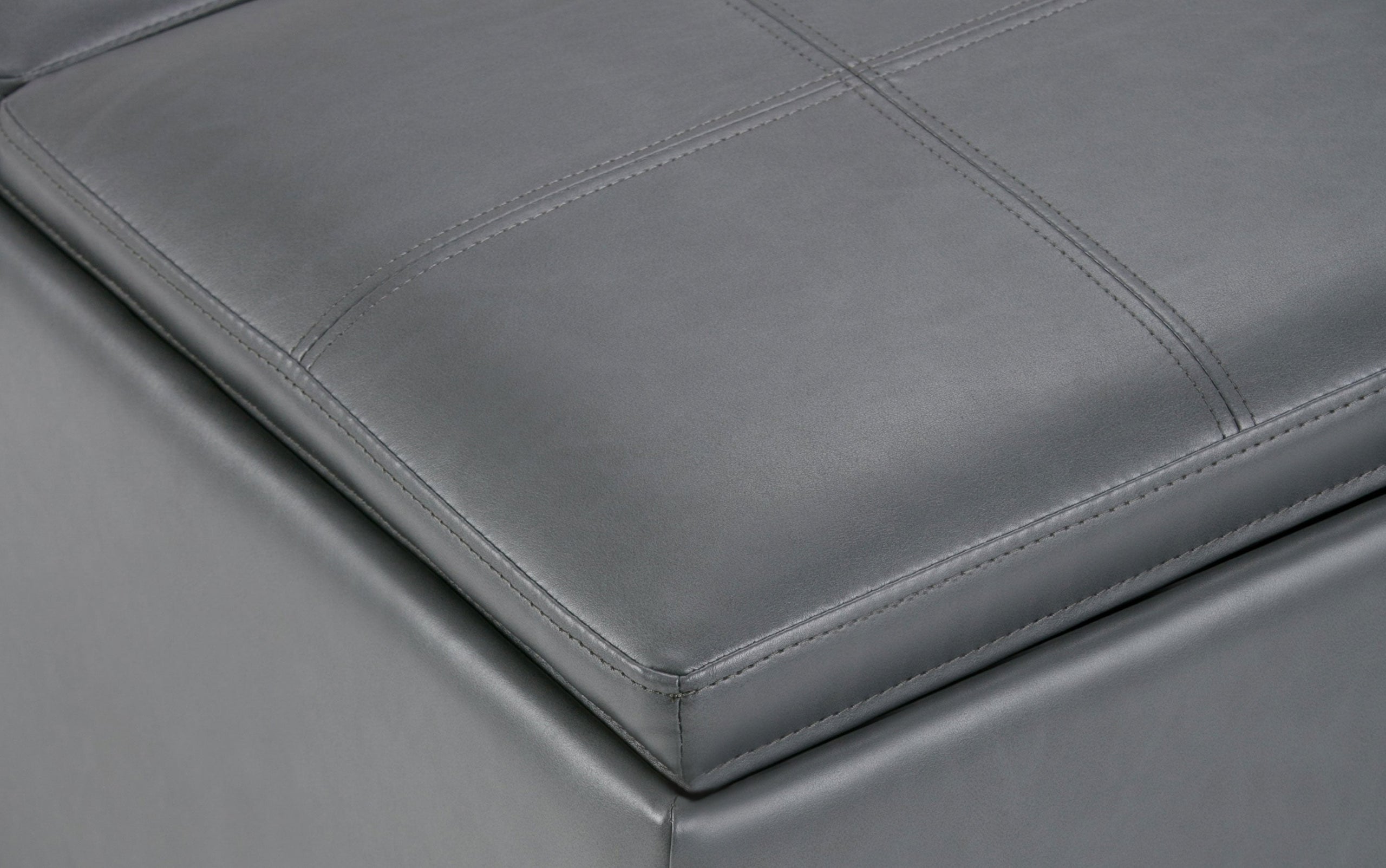 Stone Grey Vegan Leather | Avalon Table Ottoman in Vegan Leather