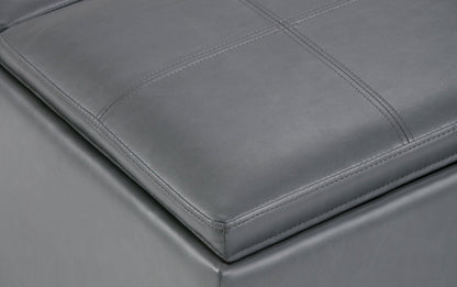 Stone Grey Vegan Leather | Avalon Table Ottoman in Vegan Leather