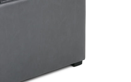 Stone Grey Vegan Leather | Avalon Table Ottoman in Vegan Leather