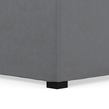 Stone Grey Vegan Leather | Avalon Table Ottoman in Vegan Leather