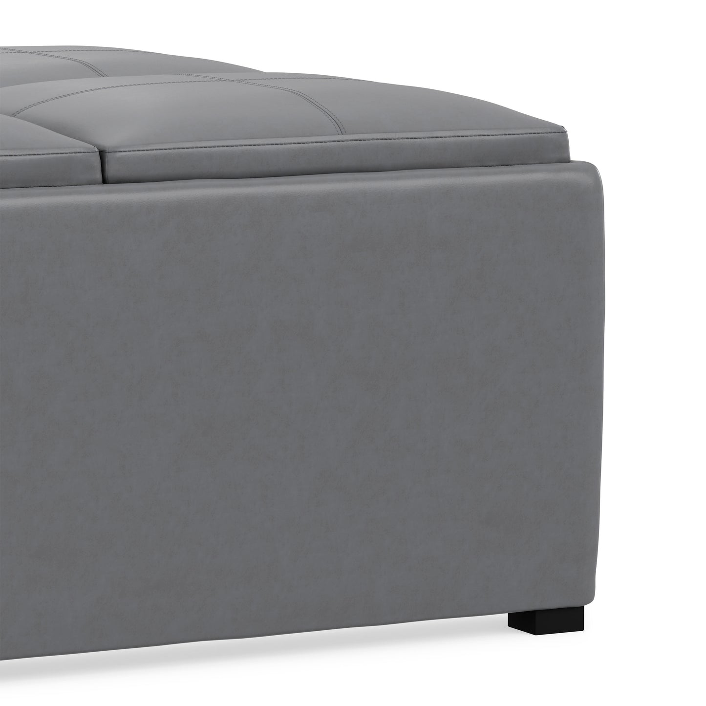 Stone Grey Vegan Leather | Avalon Table Ottoman in Vegan Leather