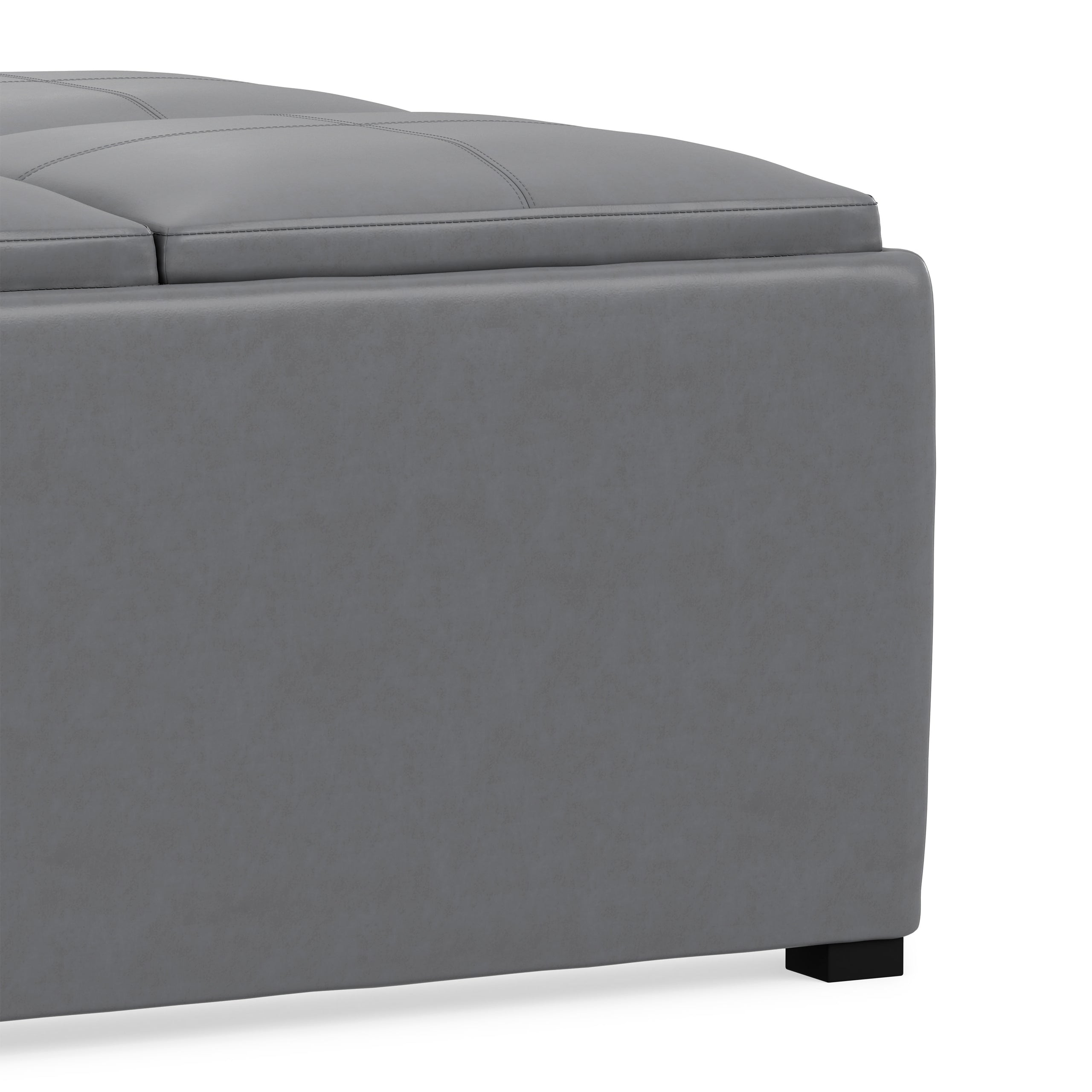Stone Grey Vegan Leather | Avalon Table Ottoman in Vegan Leather
