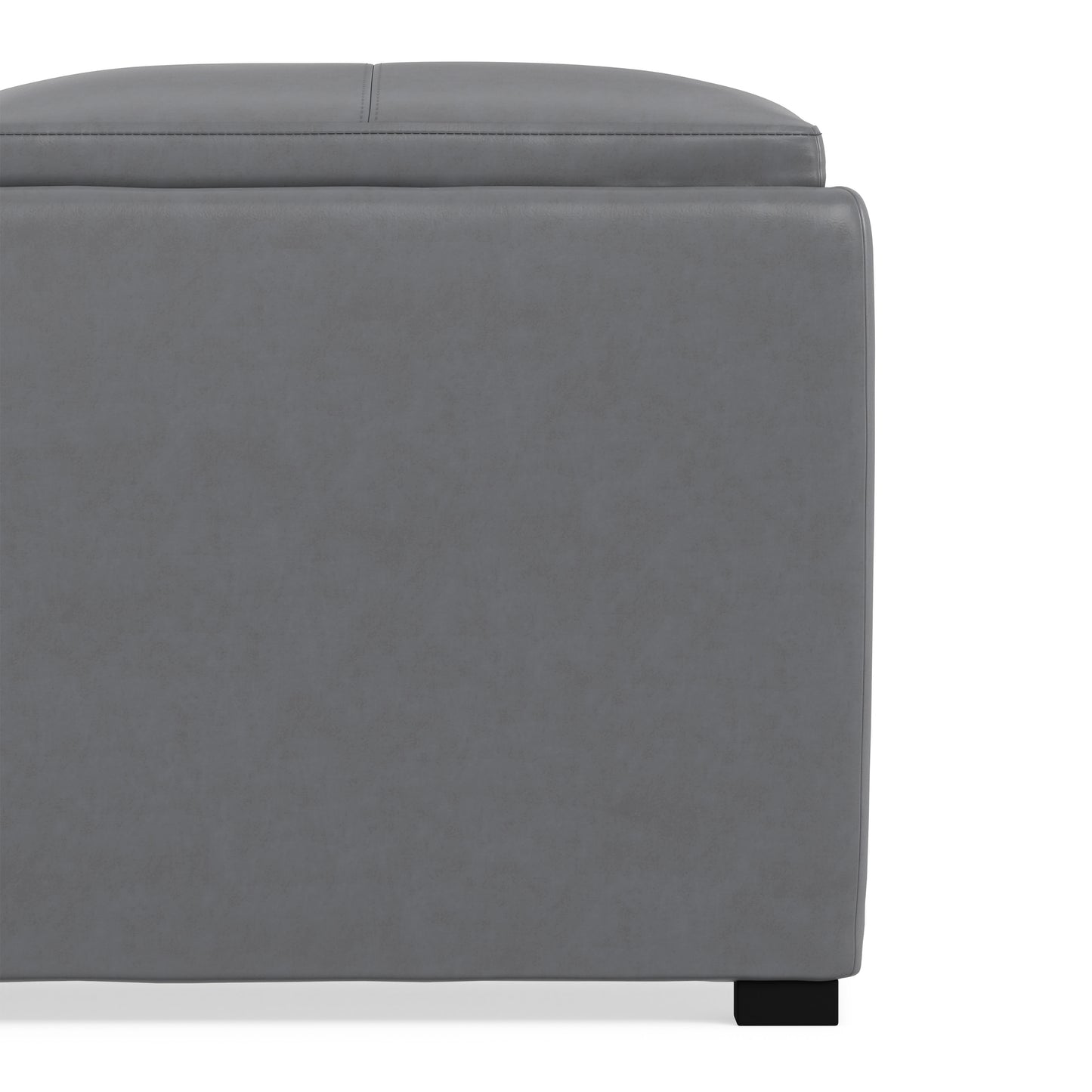 Stone Grey Vegan Leather | Avalon Table Ottoman in Vegan Leather