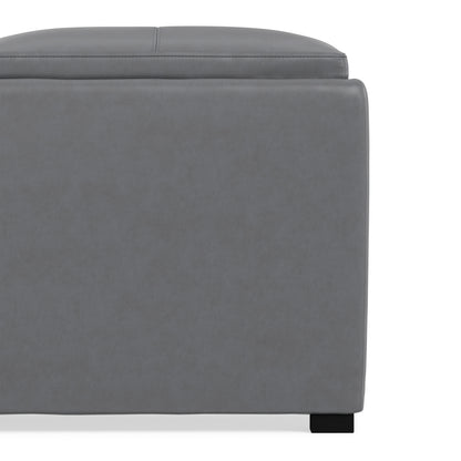 Stone Grey Vegan Leather | Avalon Table Ottoman in Vegan Leather