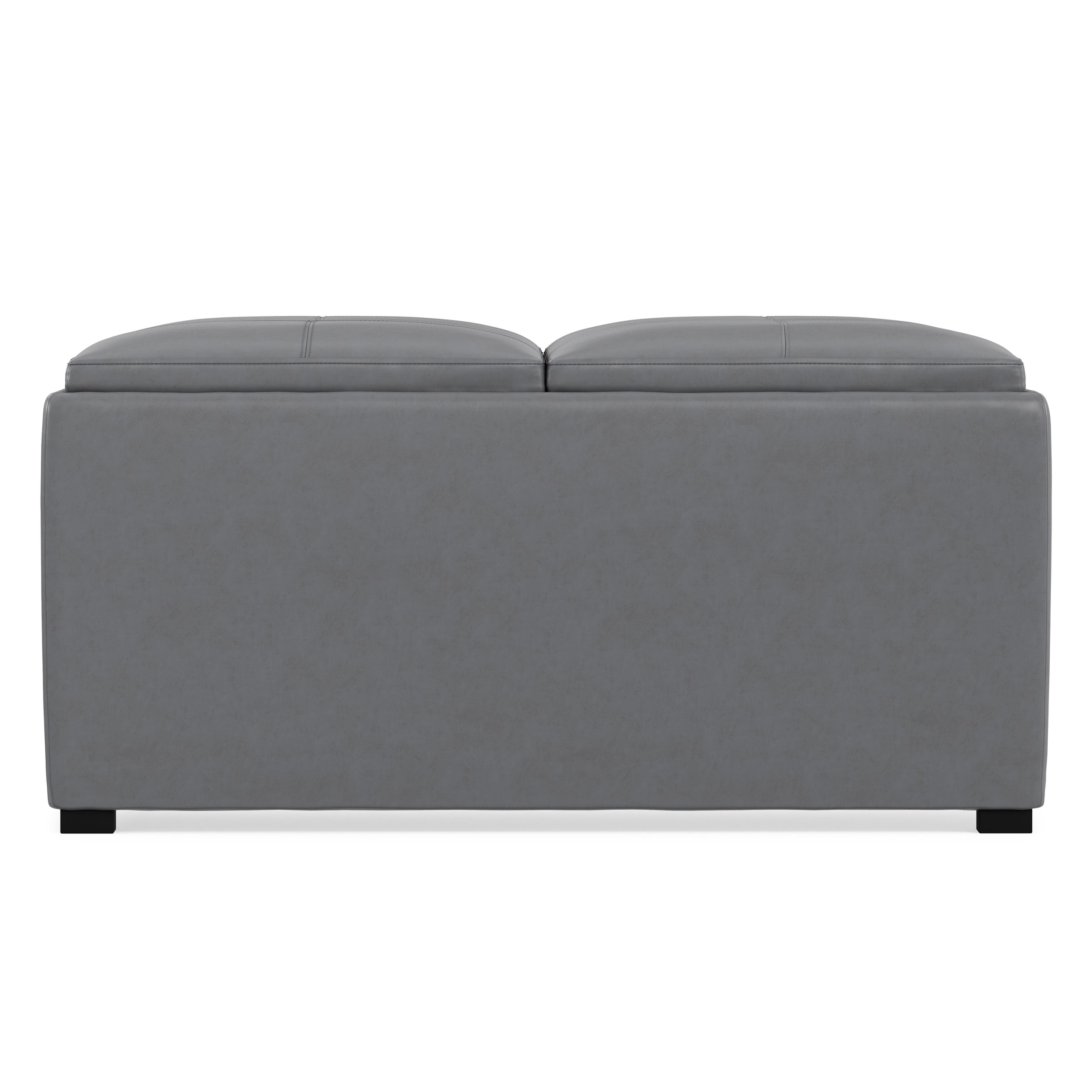 Stone Grey Vegan Leather | Avalon Table Ottoman in Vegan Leather