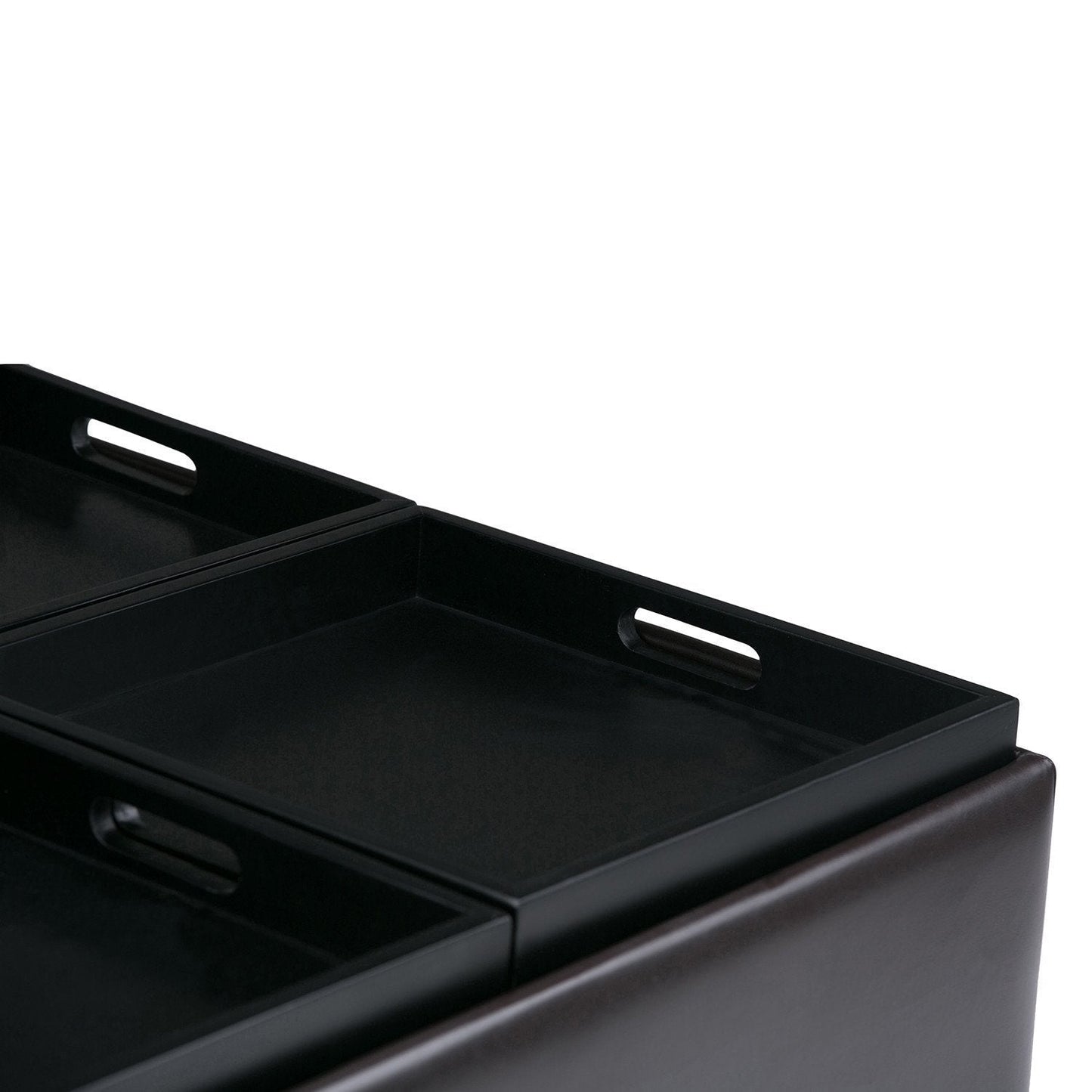 Tanners Brown Vegan Leather | Avalon Vegan Leather Square Coffee Table Storage Ottoman