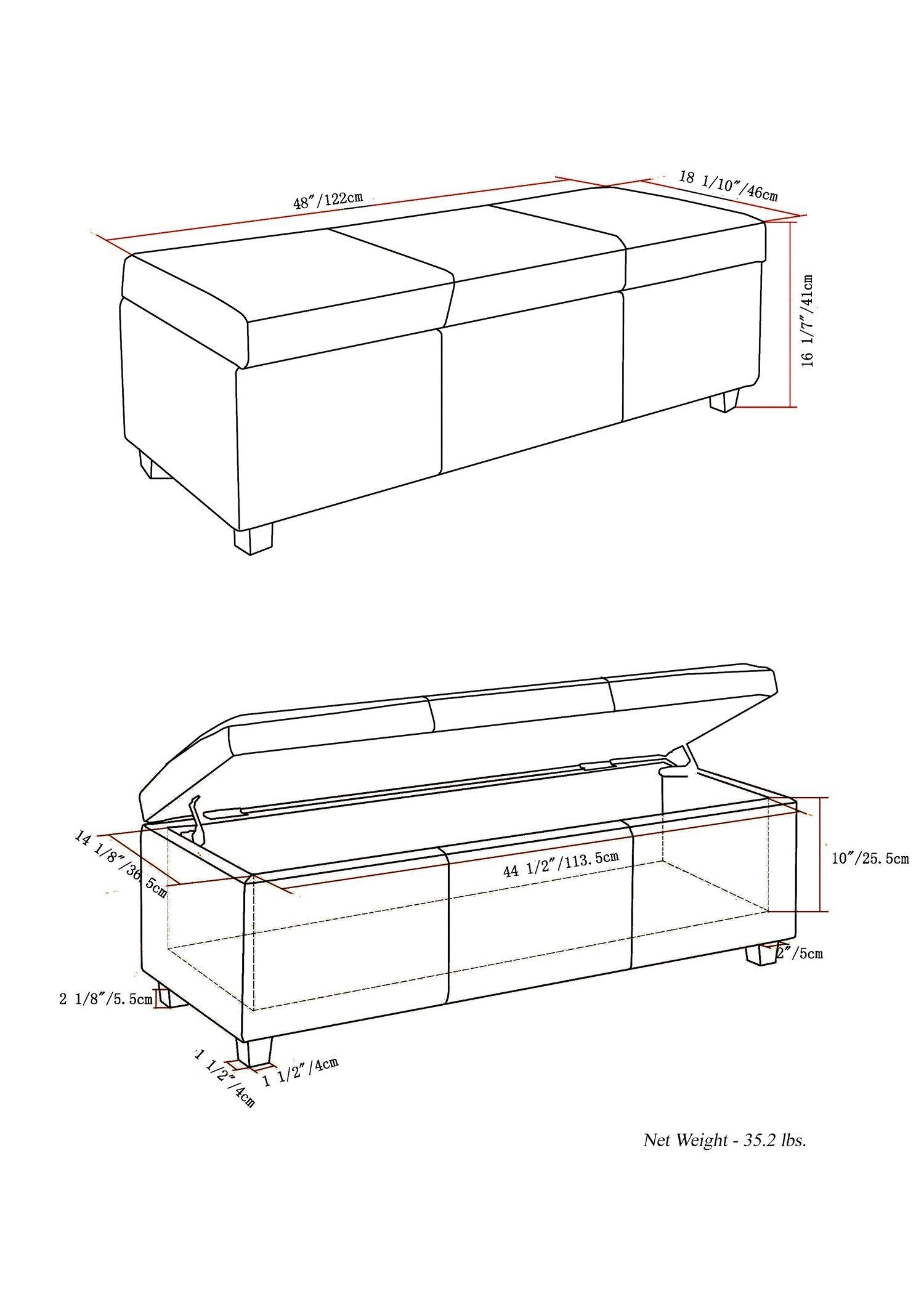 Distressed Brown Distressed Vegan Leather | Avalon Vegan Leather Storage Ottoman