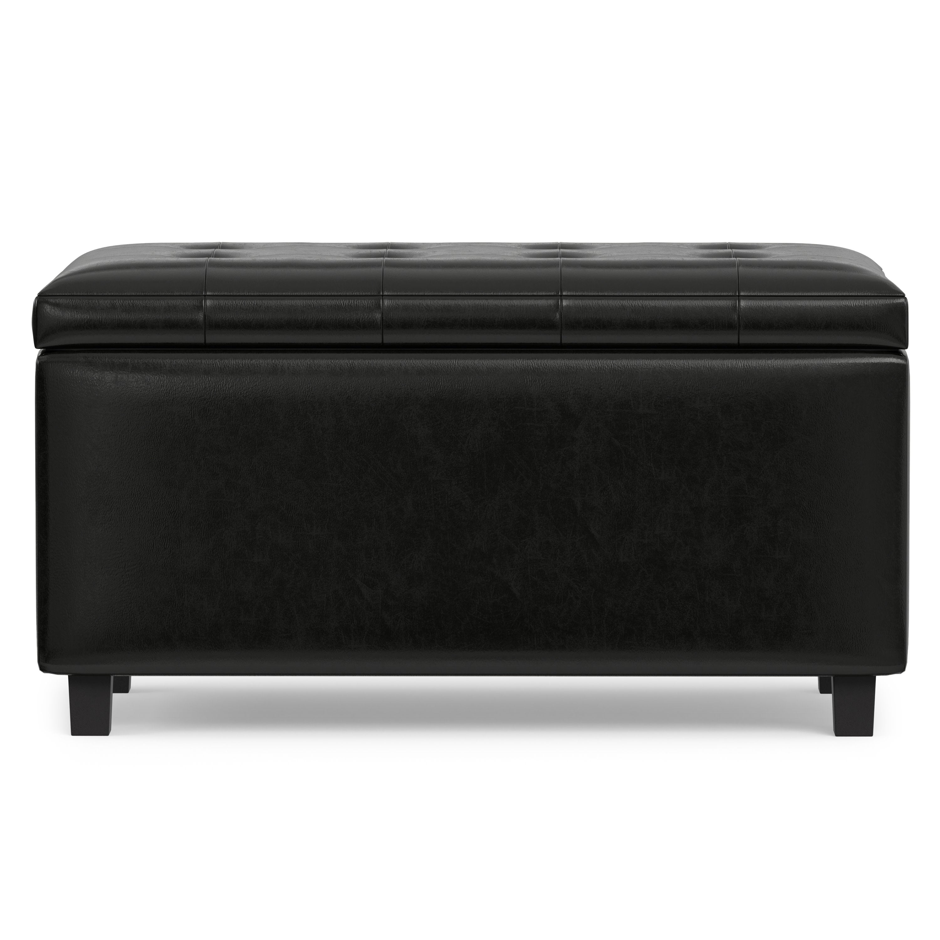Vegan Leather Storage Ottoman | Cosmopolitan Storage Ottoman