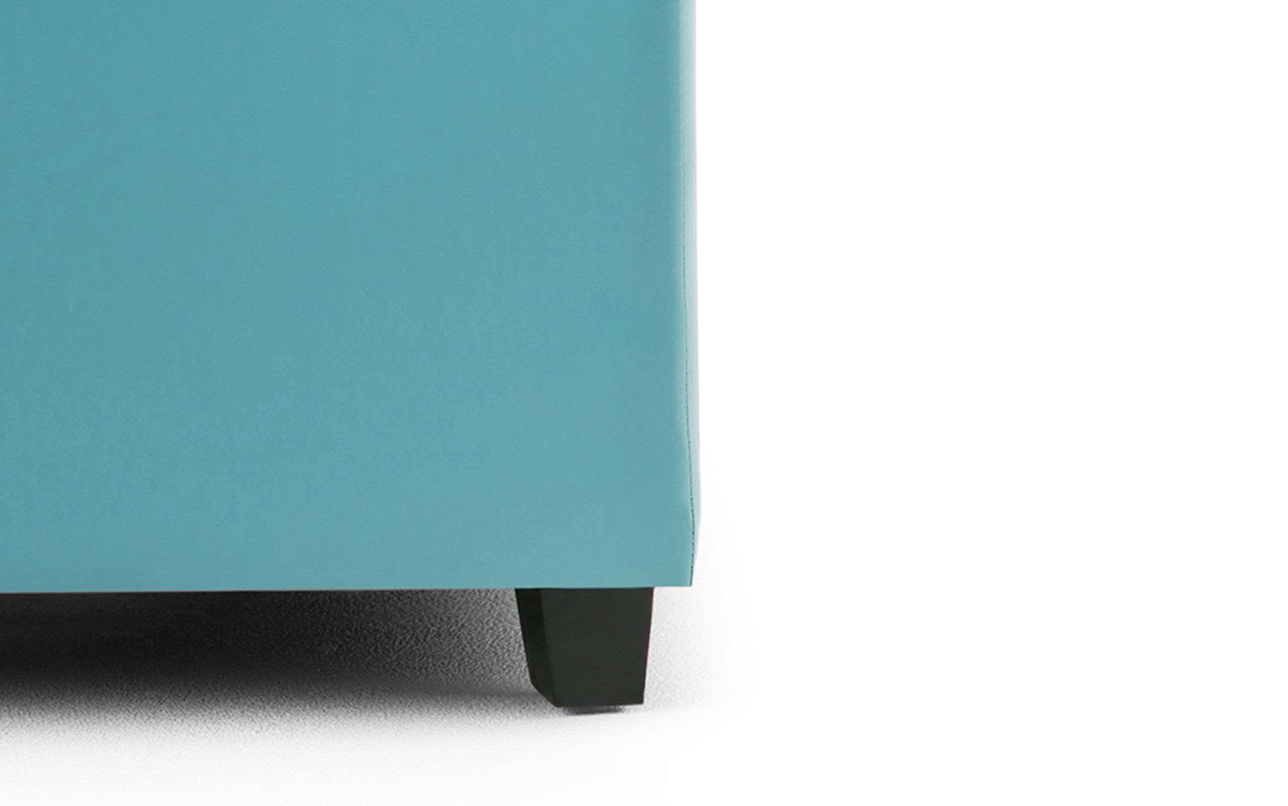 Soft Blue Vegan Leather | Cosmopolitan Vegan Leather Storage Ottoman