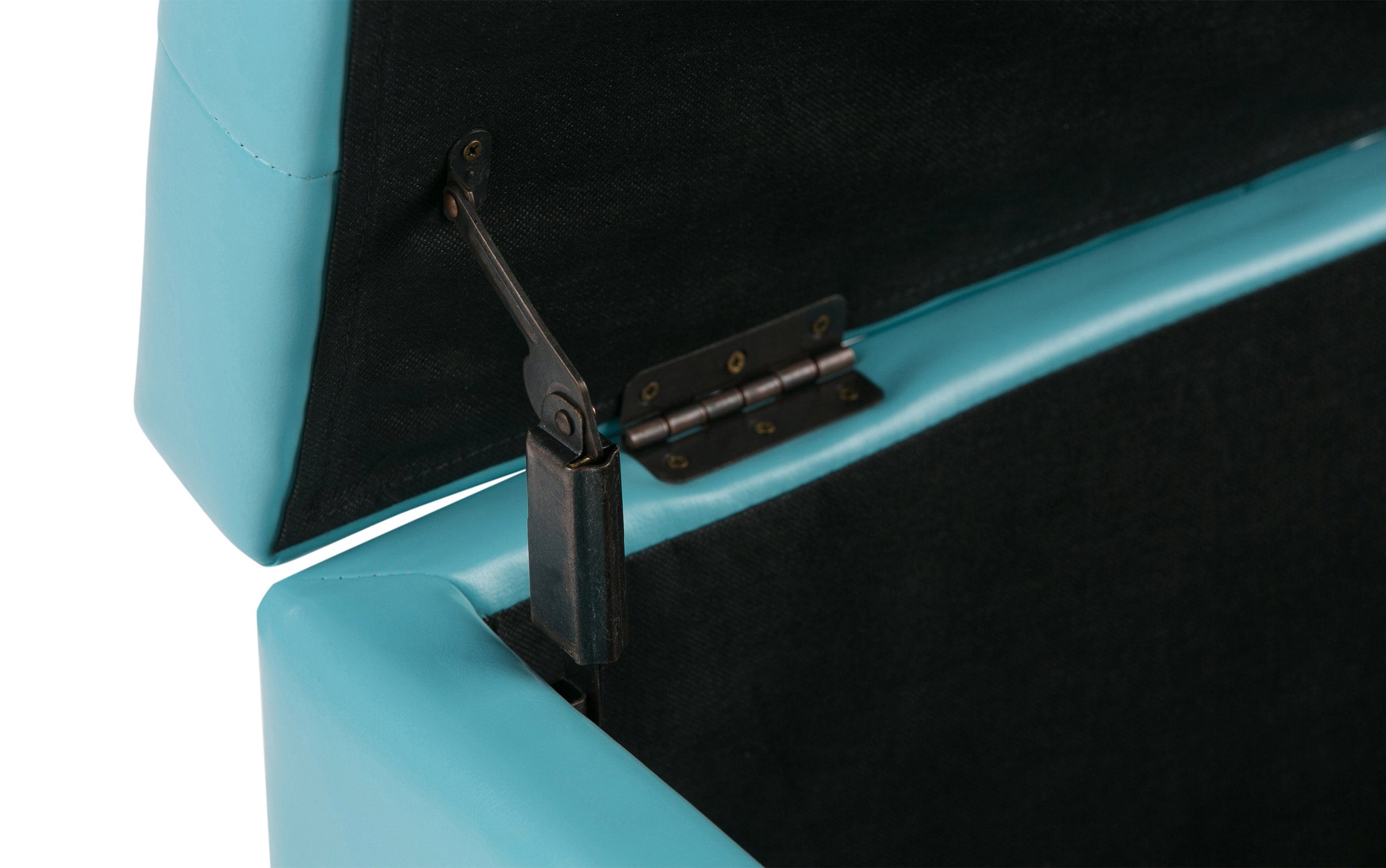 Soft Blue Vegan Leather | Cosmopolitan Vegan Leather Storage Ottoman