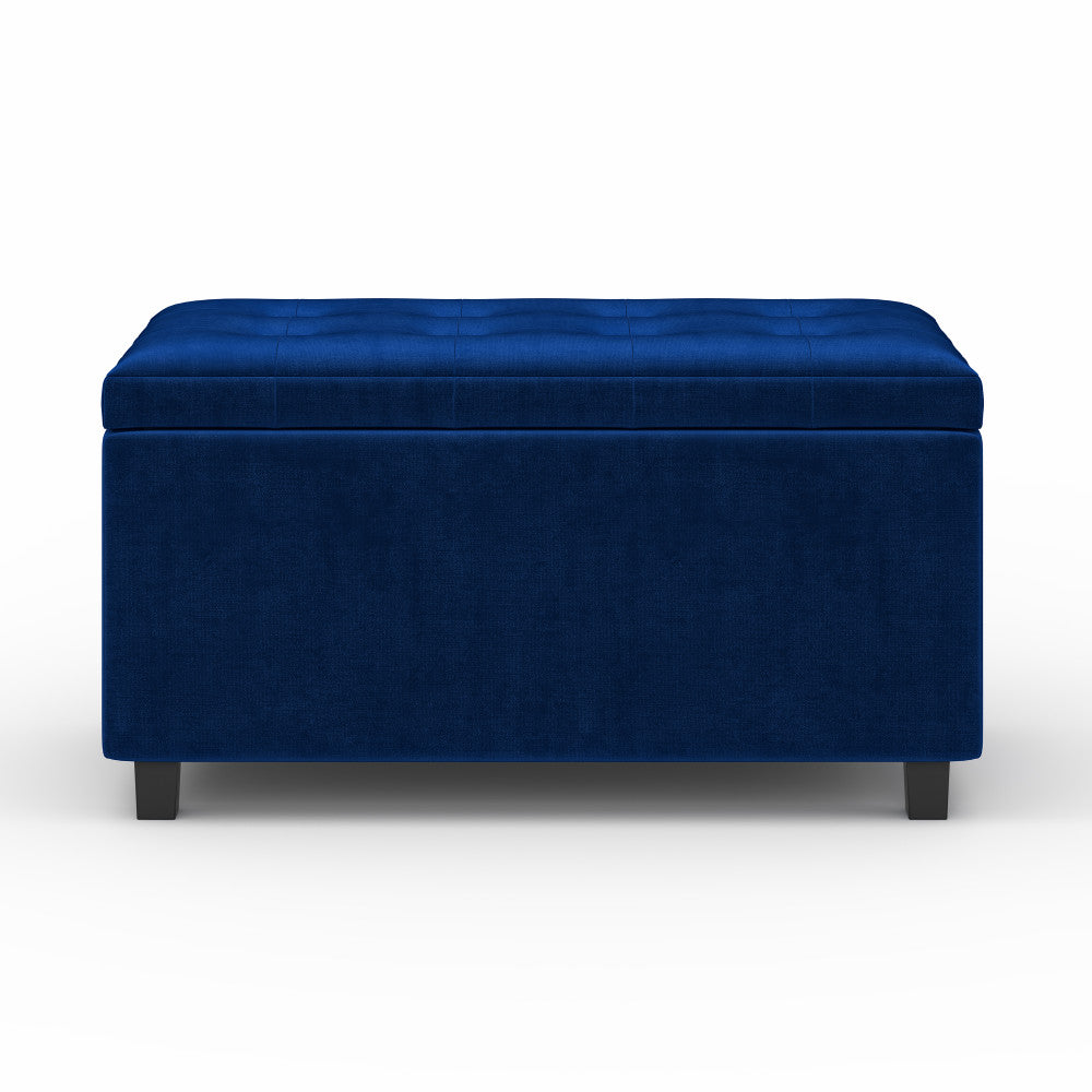 Blue Velvet Fabric | Cosmopolitan Storage Ottoman in Velvet Fabric