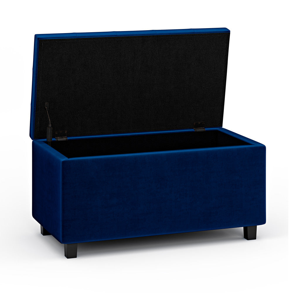 Blue Velvet Fabric | Cosmopolitan Storage Ottoman in Velvet Fabric