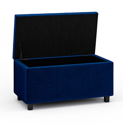 Blue Velvet Fabric | Cosmopolitan Storage Ottoman in Velvet Fabric