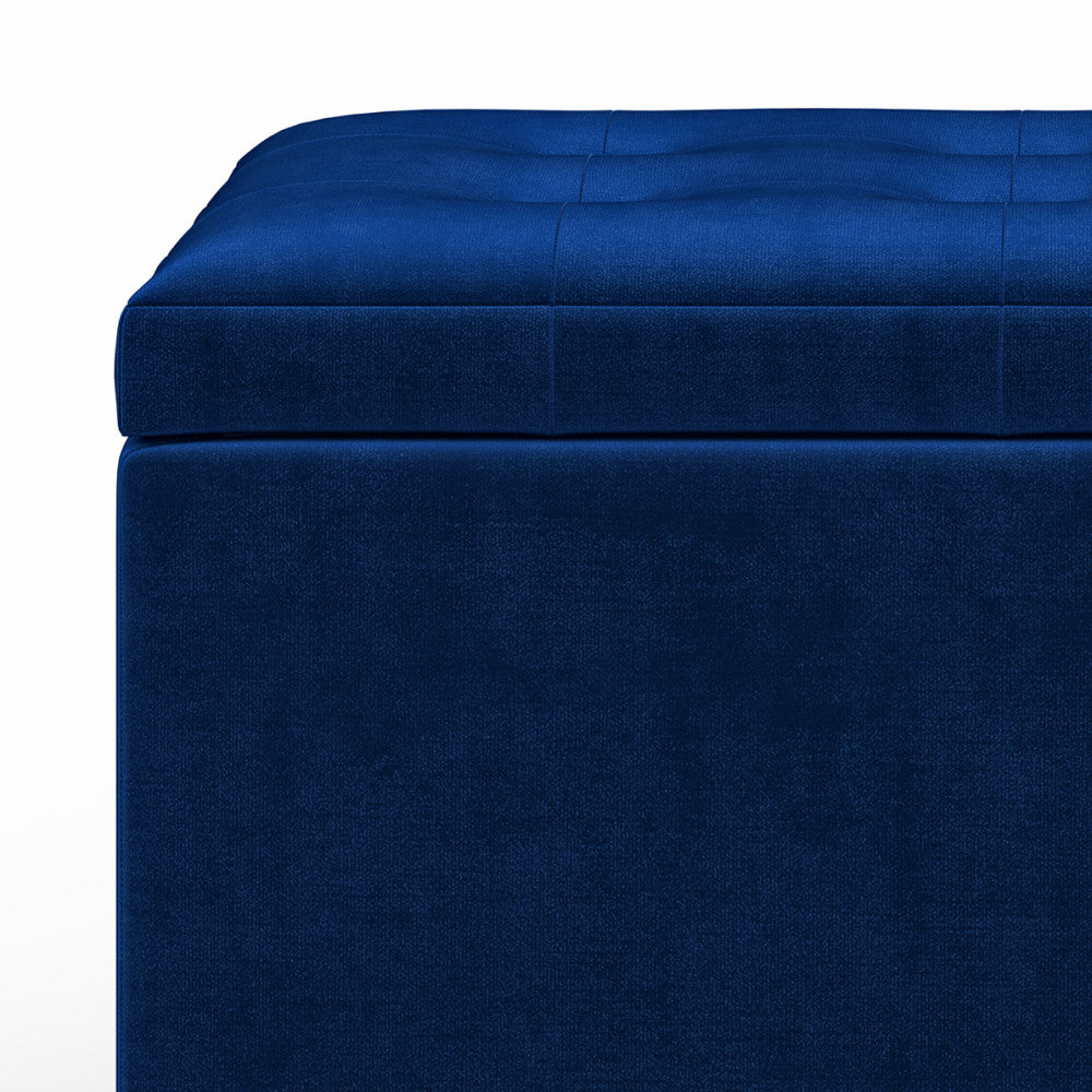Blue Velvet Fabric | Cosmopolitan Storage Ottoman in Velvet Fabric