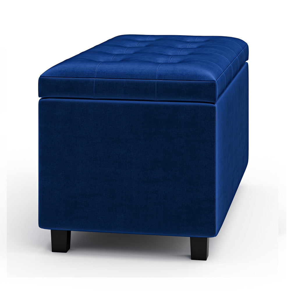 Blue Velvet Fabric | Cosmopolitan Storage Ottoman in Velvet Fabric