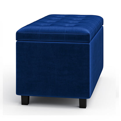 Blue Velvet Fabric | Cosmopolitan Storage Ottoman in Velvet Fabric