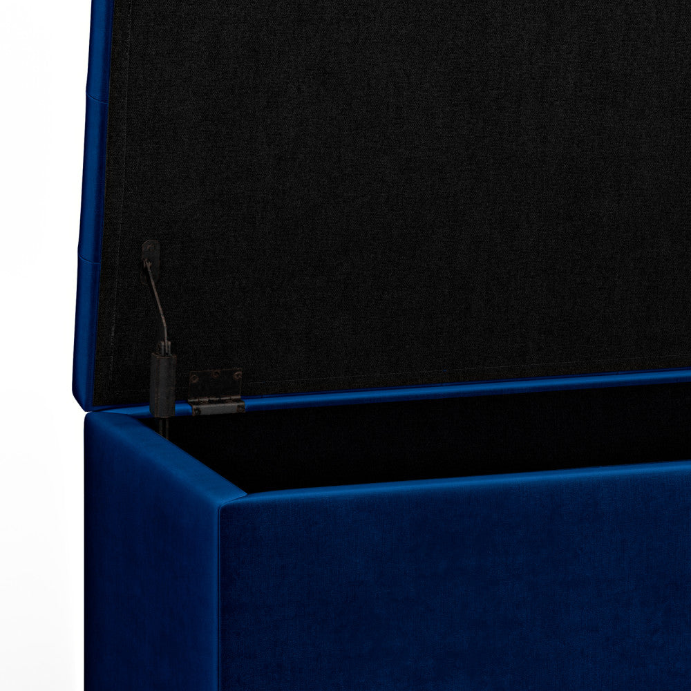 Blue Velvet Fabric | Cosmopolitan Storage Ottoman in Velvet Fabric