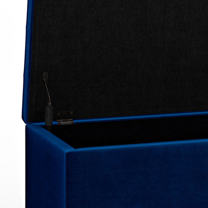 Blue Velvet Fabric | Cosmopolitan Storage Ottoman in Velvet Fabric