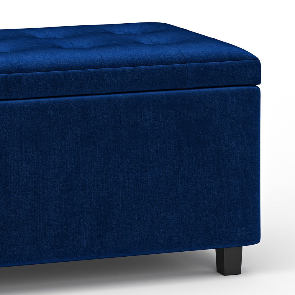 Blue Velvet Fabric | Cosmopolitan Storage Ottoman in Velvet Fabric