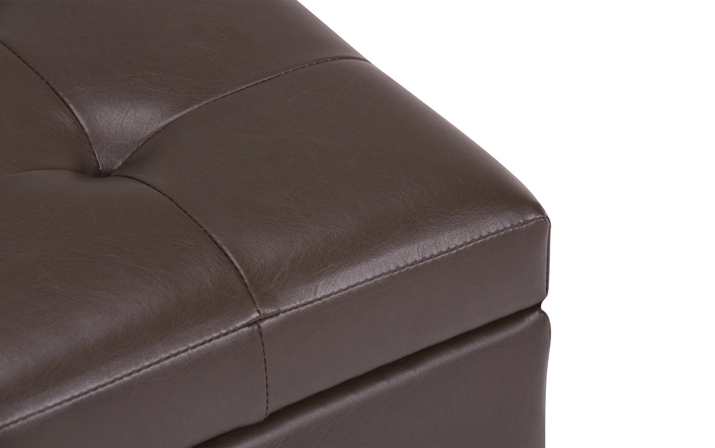 Chocolate Brown Vegan Leather | Cosmopolitan Vegan Leather Storage Ottoman