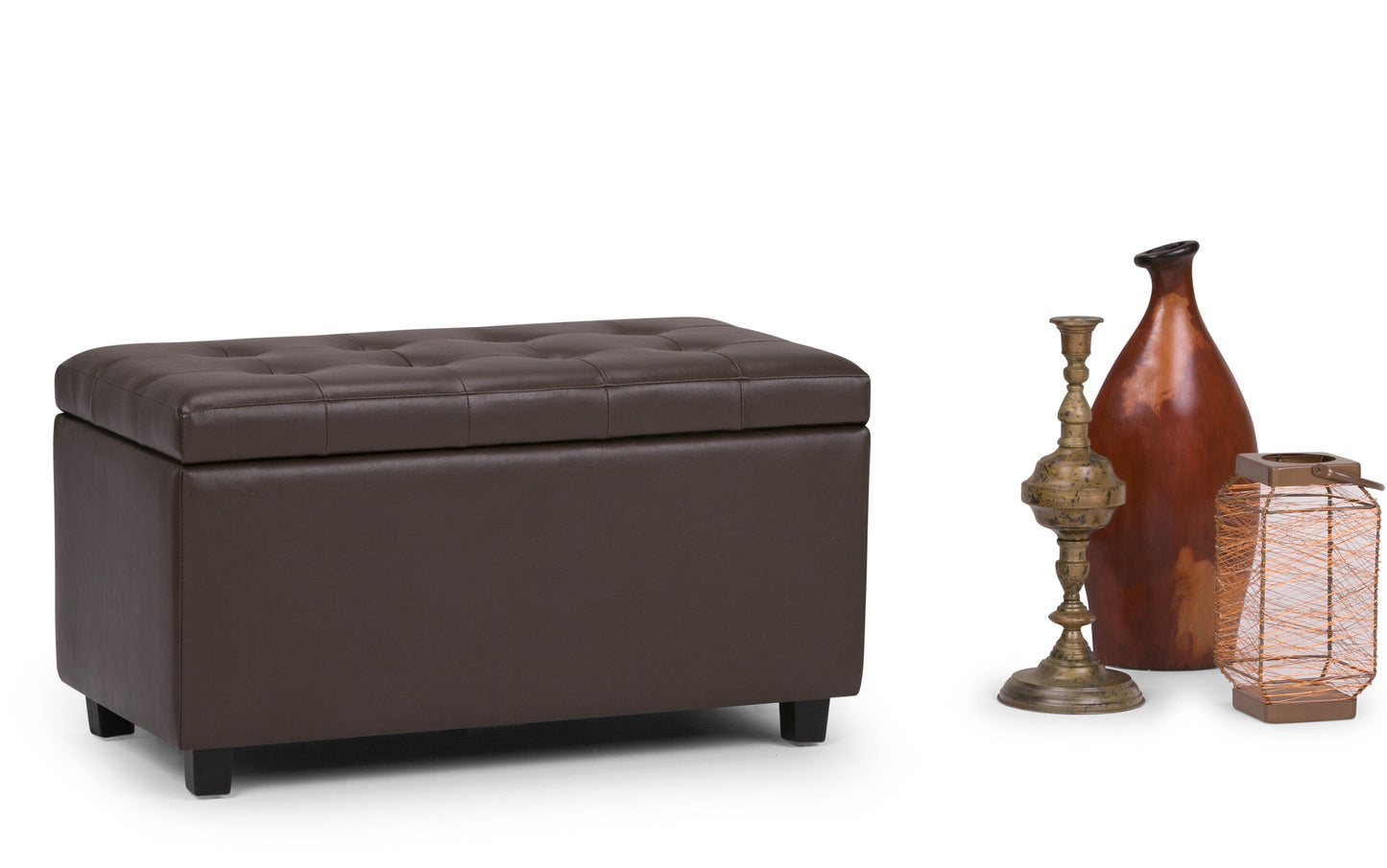 Cosmopolitan Storage Ottoman in Vegan Leather