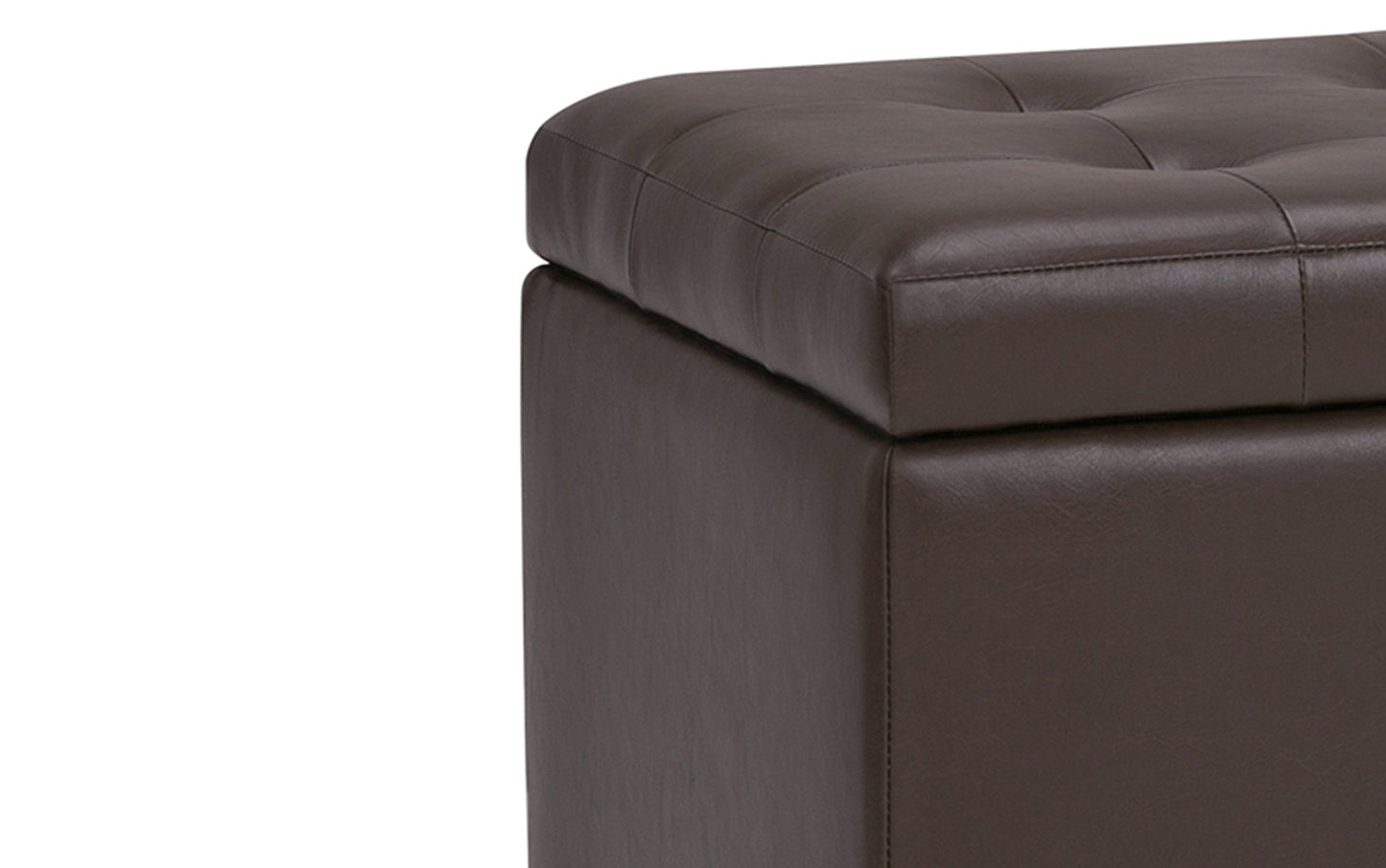 Chocolate Brown Vegan Leather | Cosmopolitan Vegan Leather Storage Ottoman