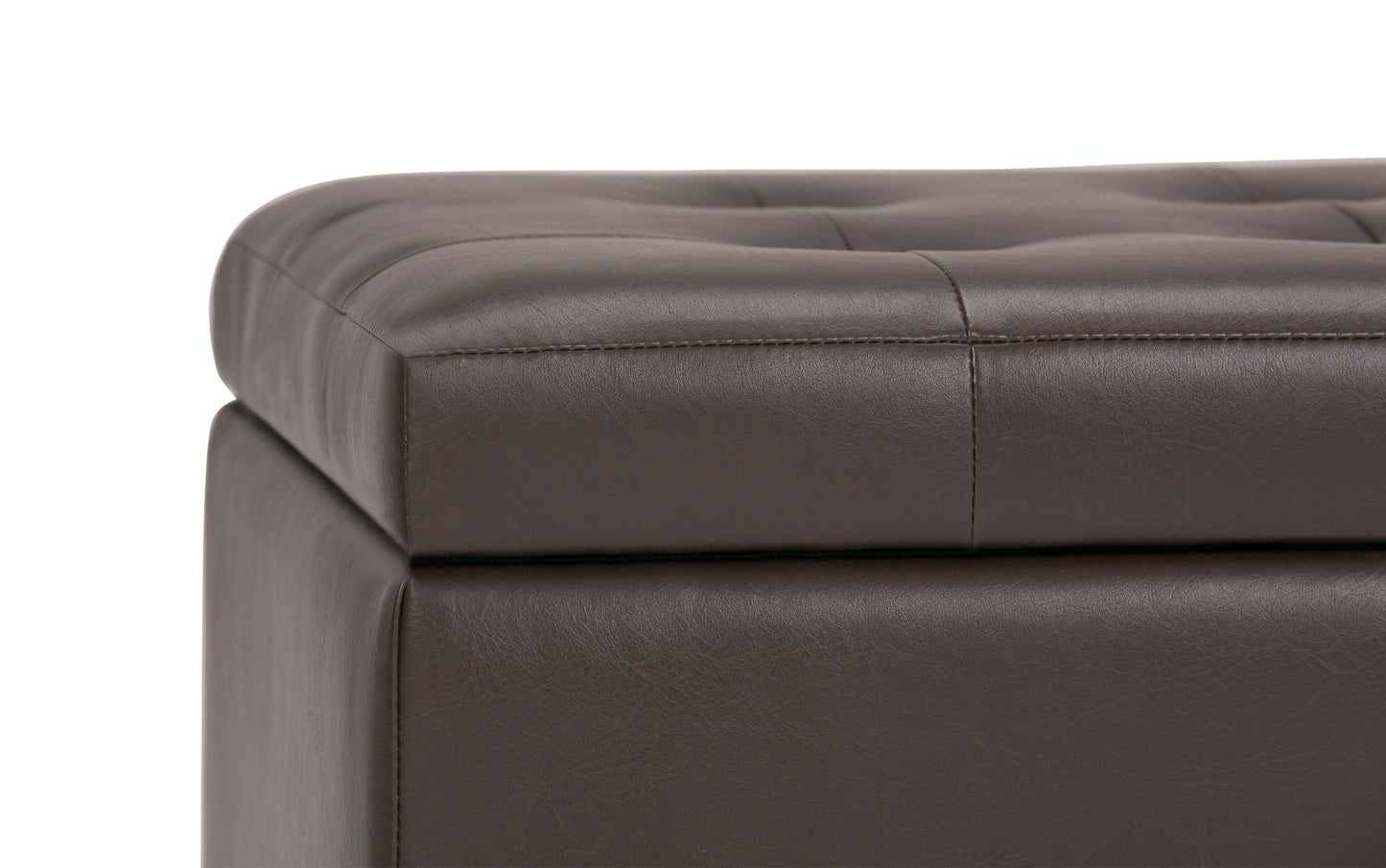 Chocolate Brown Vegan Leather | Cosmopolitan Vegan Leather Storage Ottoman