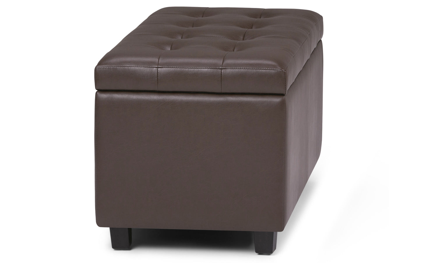 Chocolate Brown Vegan Leather | Cosmopolitan Vegan Leather Storage Ottoman