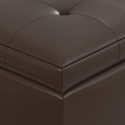 Chocolate Brown Vegan Leather | Cosmopolitan Storage Ottoman in Vegan Leather
