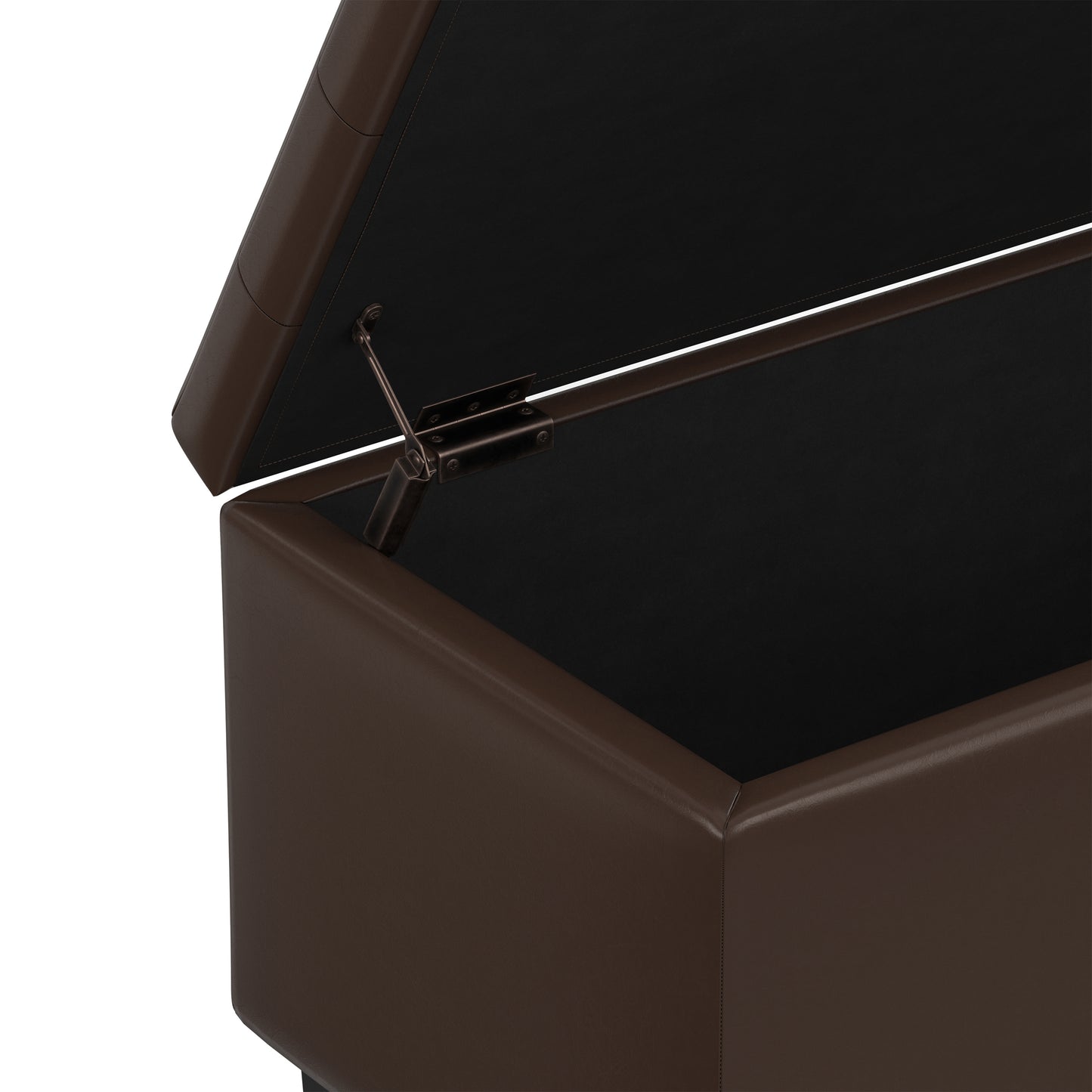 Chocolate Brown Vegan Leather | Cosmopolitan Storage Ottoman in Vegan Leather