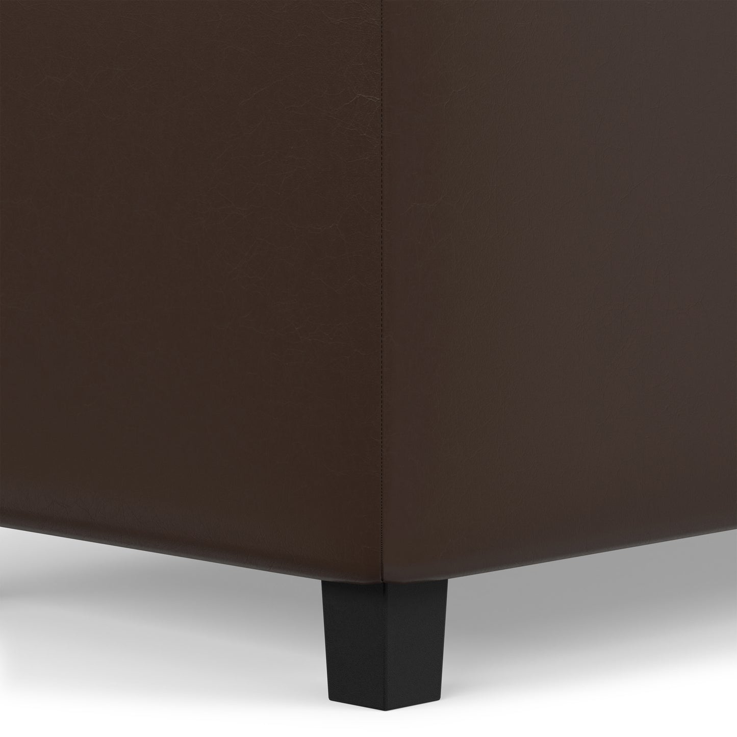 Chocolate Brown Vegan Leather | Cosmopolitan Storage Ottoman in Vegan Leather