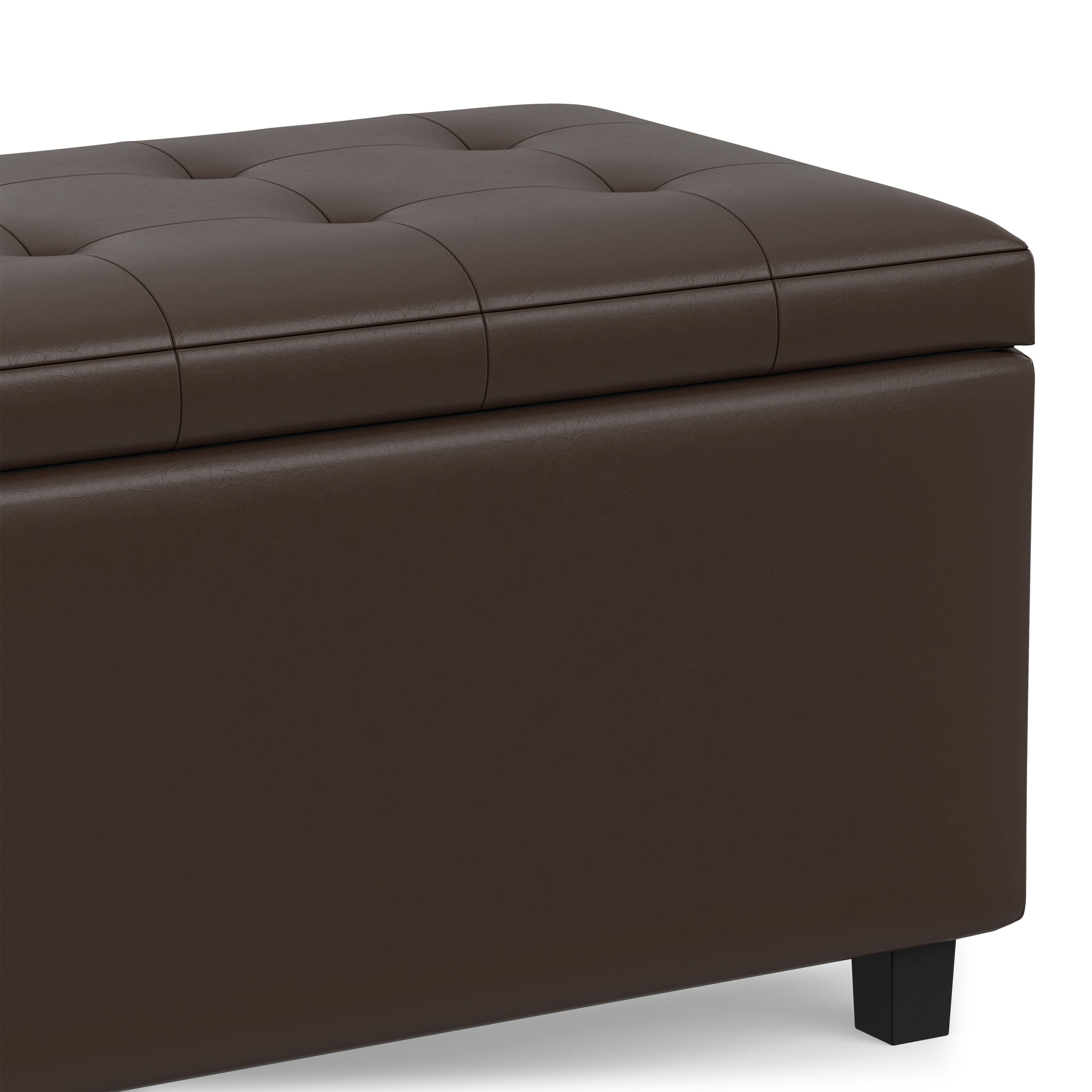 Chocolate Brown Vegan Leather | Cosmopolitan Storage Ottoman in Vegan Leather