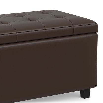 Chocolate Brown Vegan Leather | Cosmopolitan Storage Ottoman in Vegan Leather