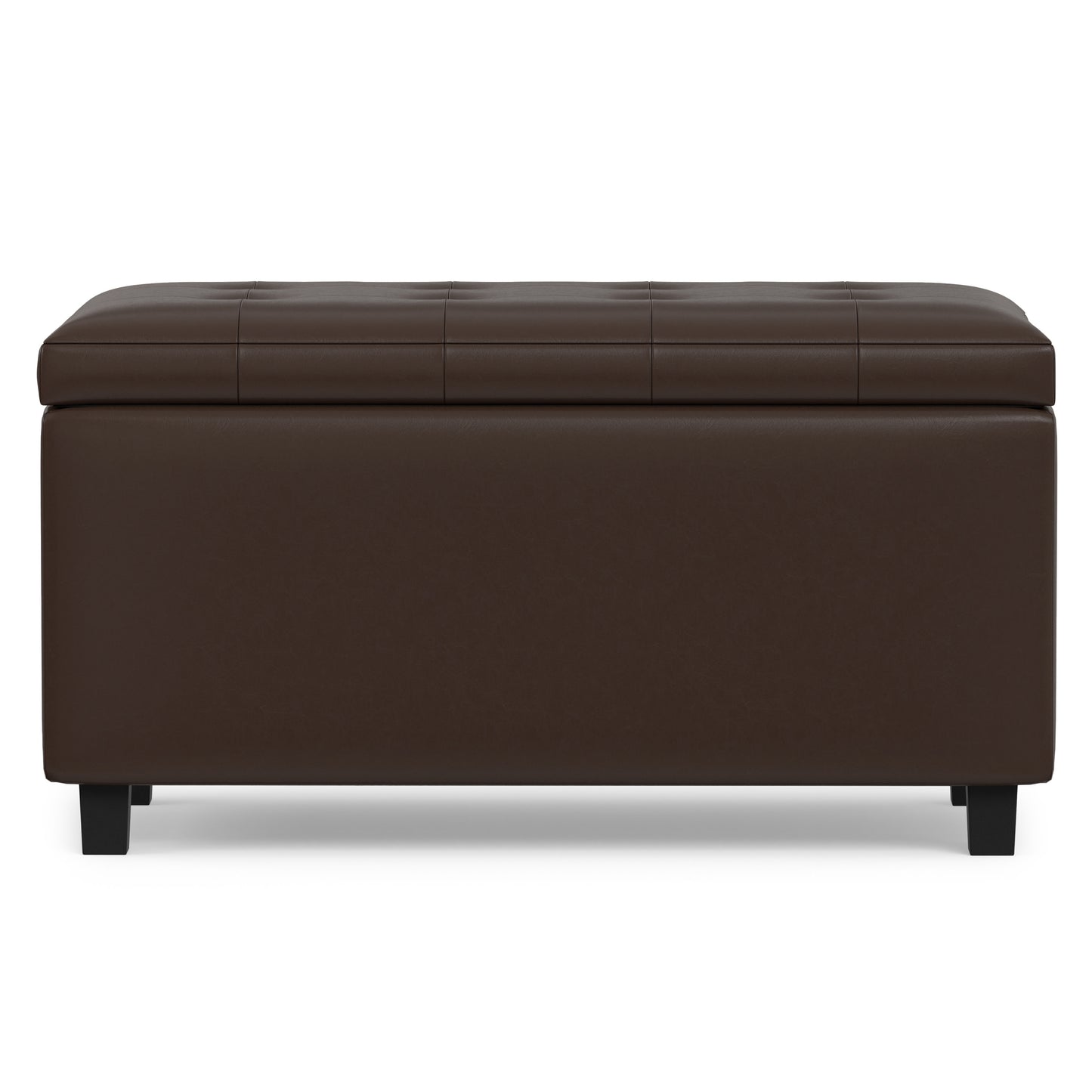 Chocolate Brown Vegan Leather | Cosmopolitan Storage Ottoman in Vegan Leather