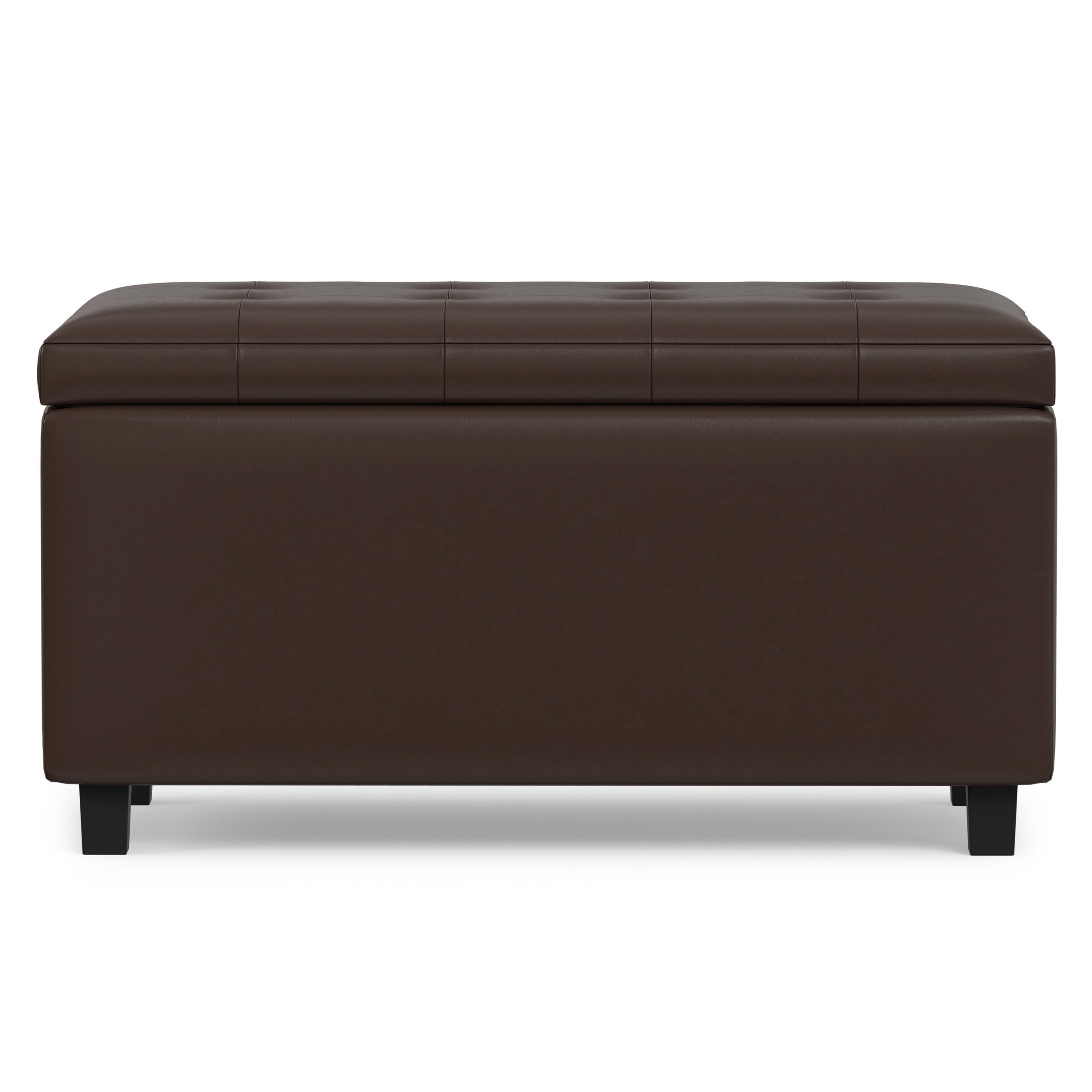 Chocolate Brown Vegan Leather | Cosmopolitan Storage Ottoman in Vegan Leather