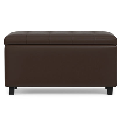 Chocolate Brown Vegan Leather | Cosmopolitan Storage Ottoman in Vegan Leather